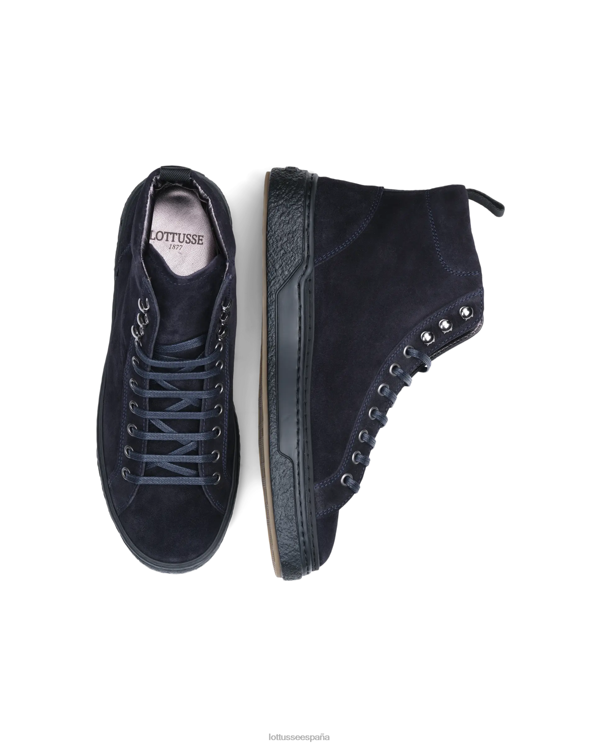 Lottusse zapatillas torino de ante de becerro Armada hombres calzado V40NX191