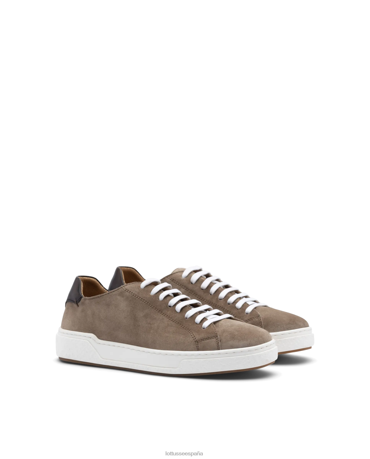 Lottusse zapatillas torino de ante y becerro gris pardo hombres calzado V40NX107