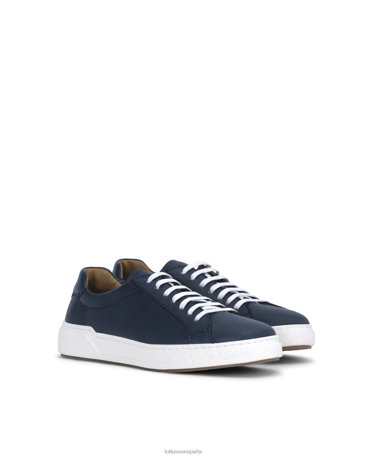 Lottusse zapatillas torino de becerro con relieve azul marino hombres calzado V40NX83