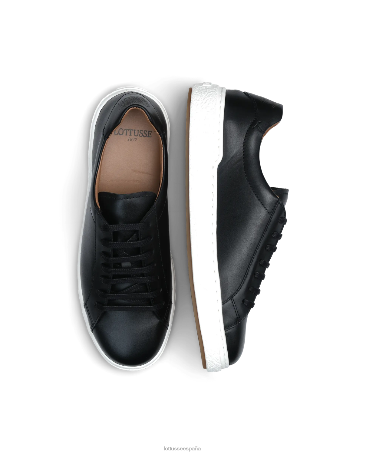 Lottusse zapatillas torino de becerro negro hombres calzado V40NX190