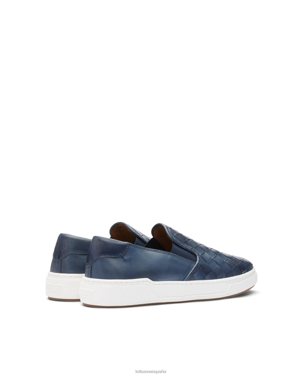 Lottusse zapatillas torino de piel y malla de becerro azul marino hombres calzado V40NX118