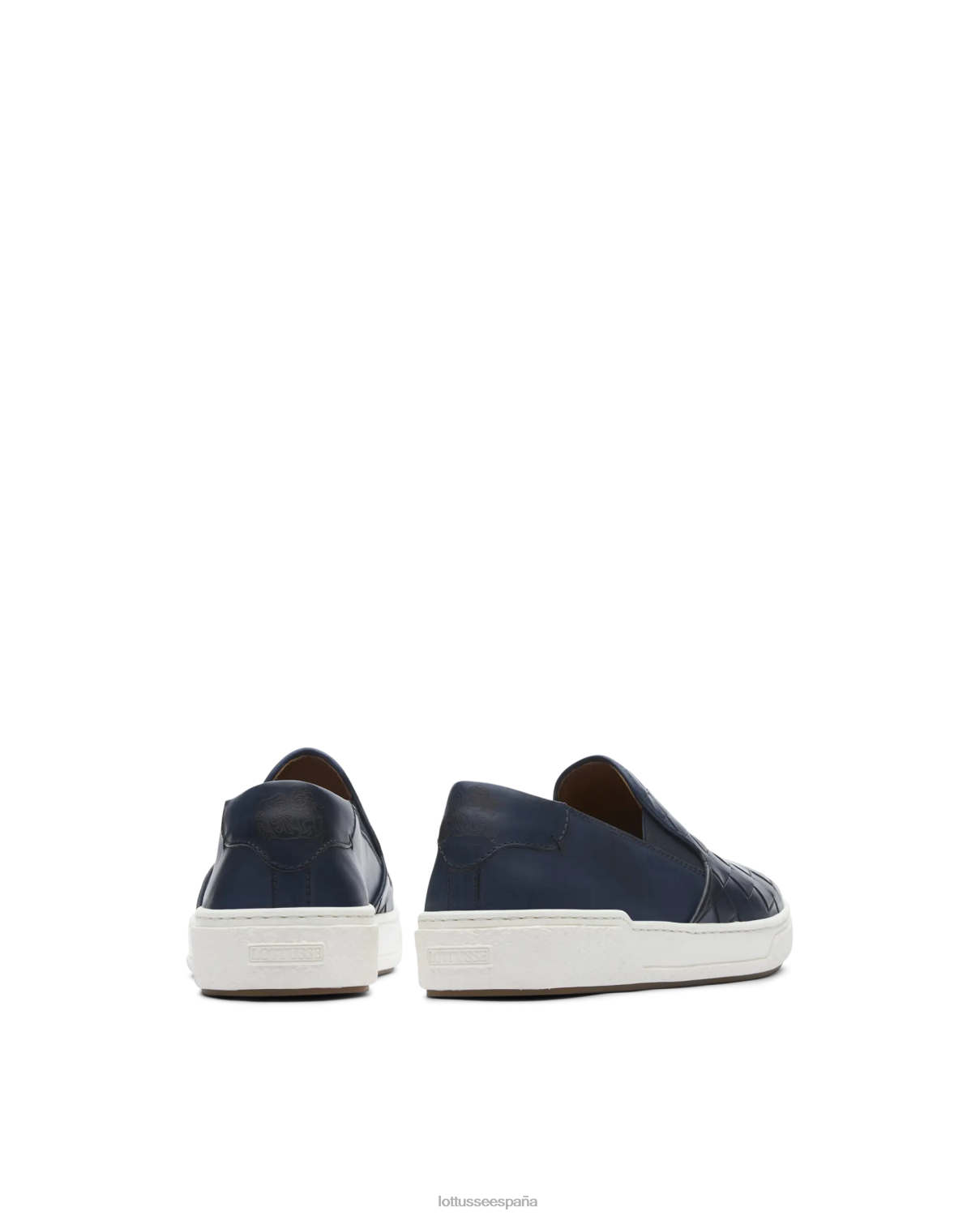 Lottusse zapatillas torino de piel y malla de becerro azul marino hombres calzado V40NX118