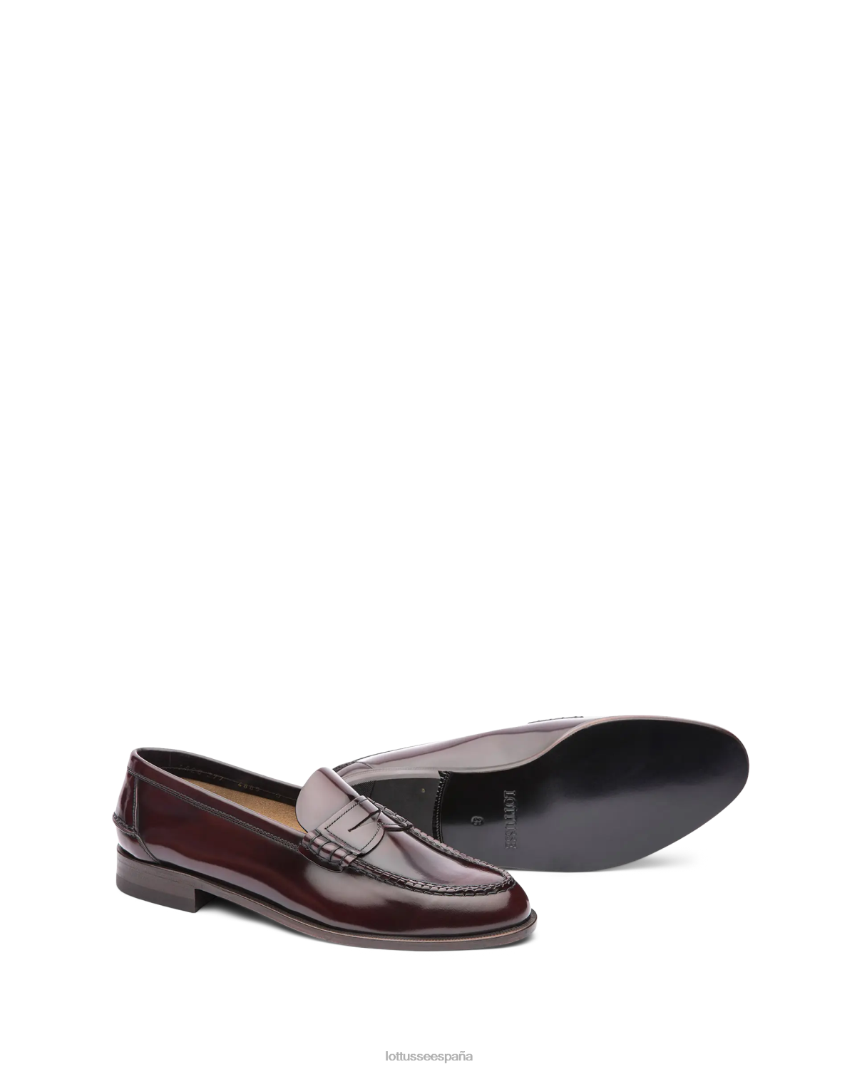Lottusse Zapatos náuticos de becerro con carpeta pulida en granate Liberty negro hombres calzado V40NX33