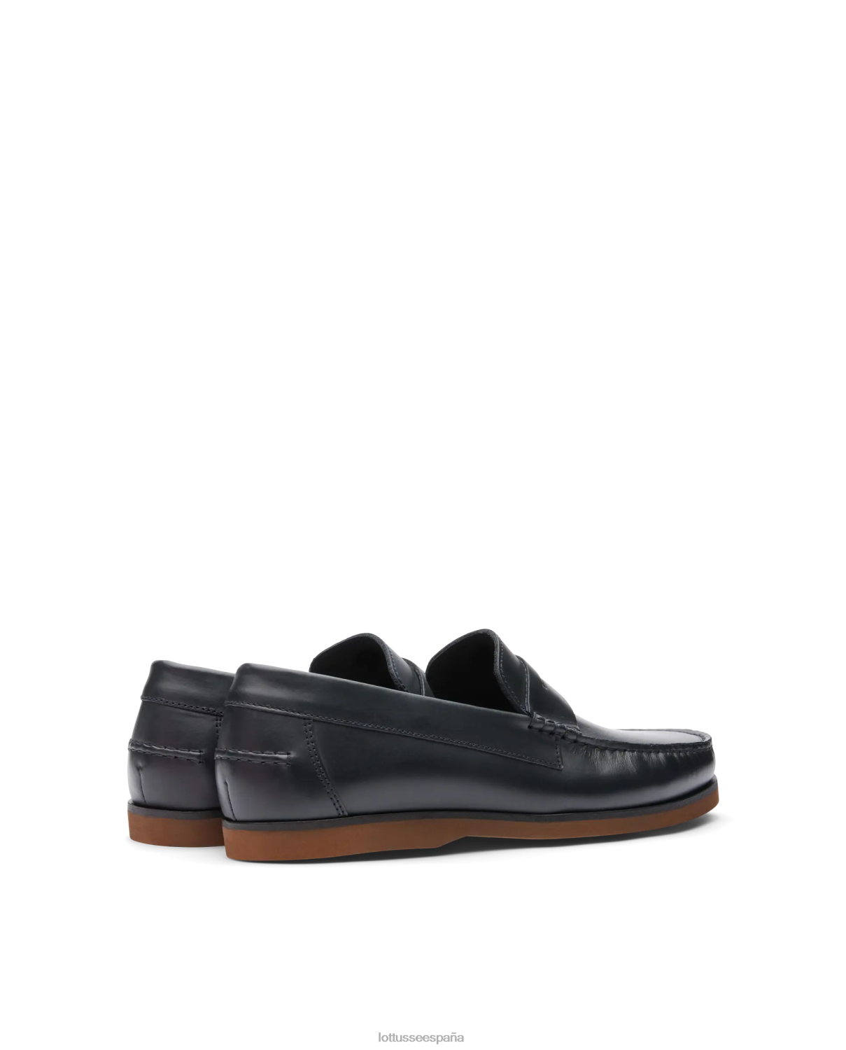 Lottusse náuticos Ocean Wax de becerro azul marino hombres calzado V40NX102
