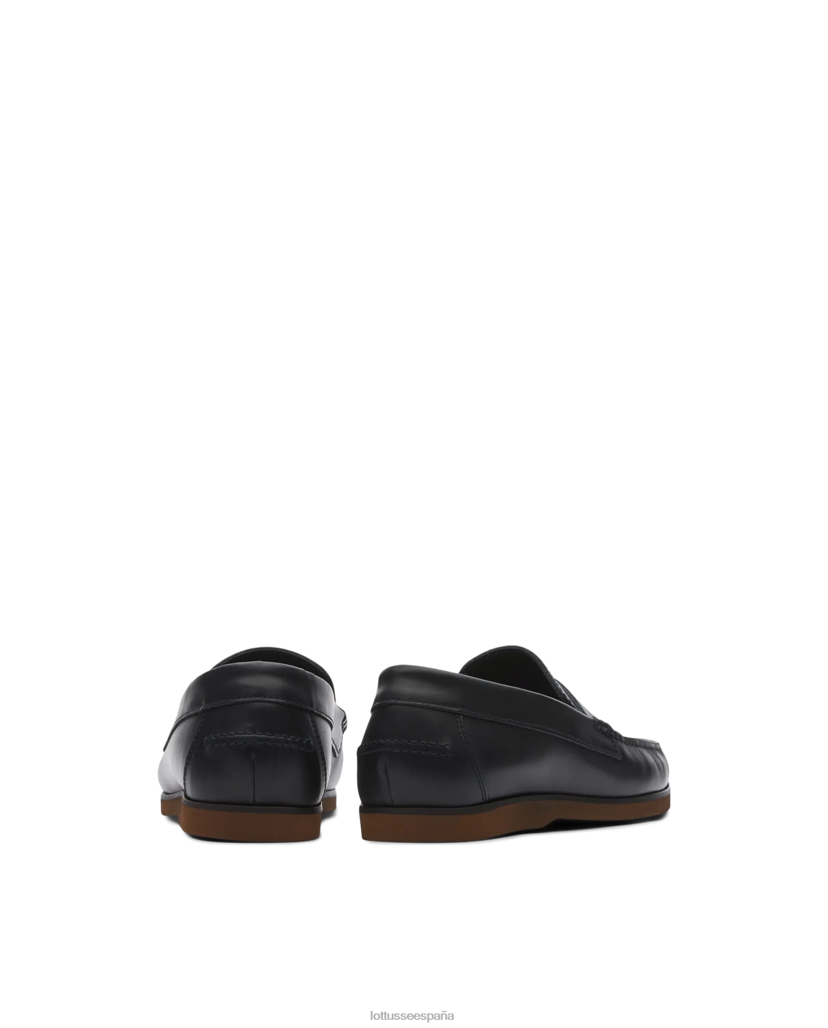 Lottusse náuticos Ocean Wax de becerro azul marino hombres calzado V40NX102