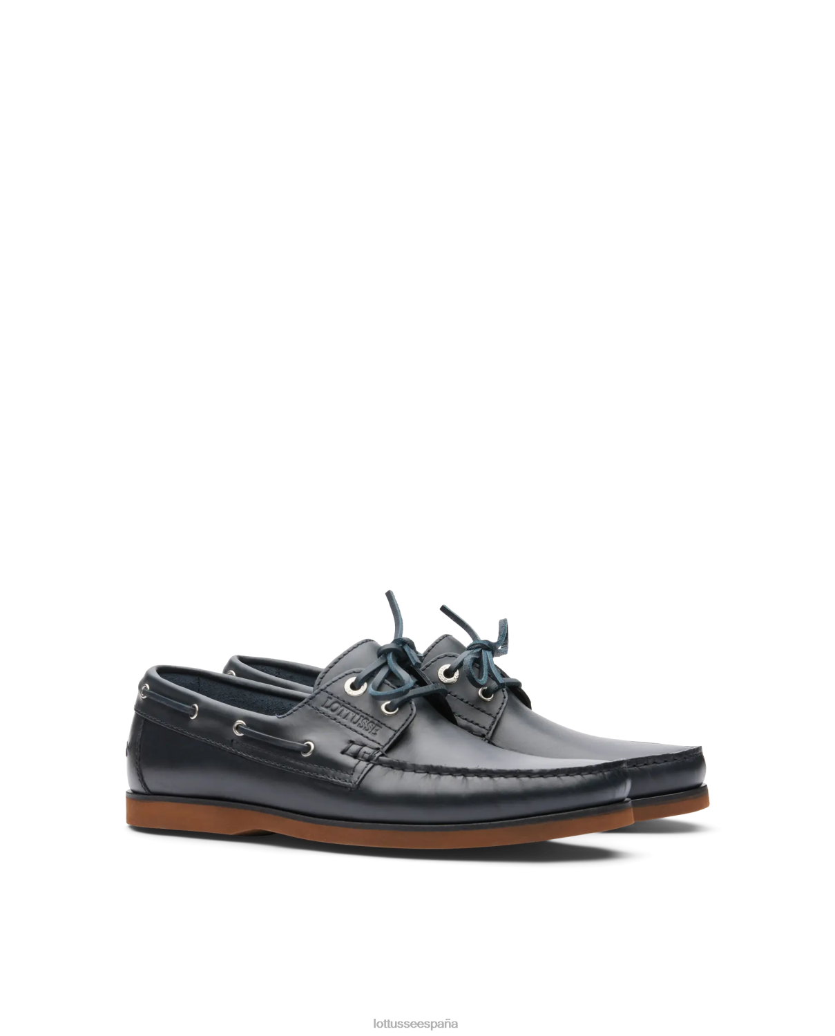 Lottusse náuticos Ocean Wax de becerro azul marino hombres calzado V40NX99