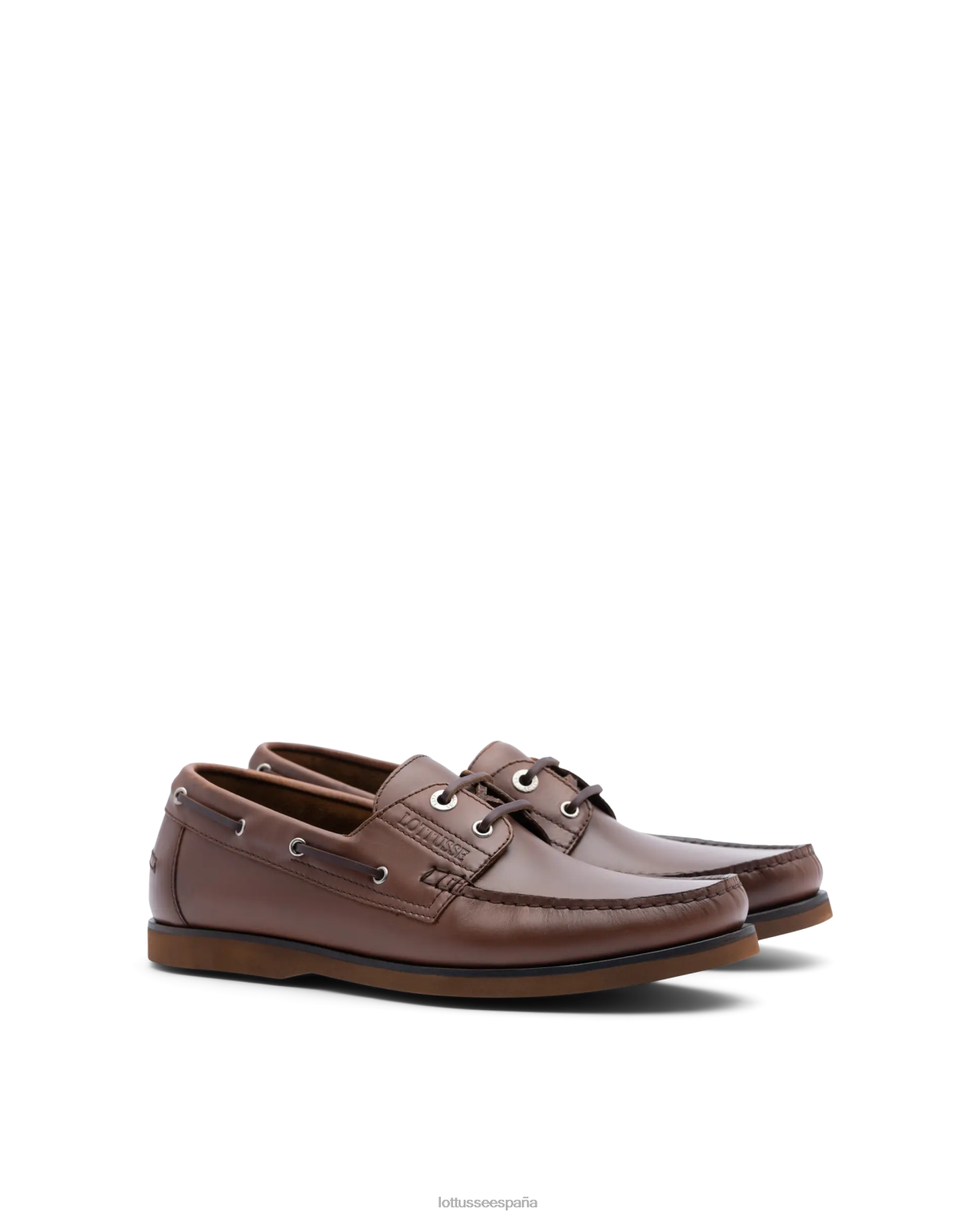 Lottusse náuticos Ocean Wax de becerro marrón hombres calzado V40NX101