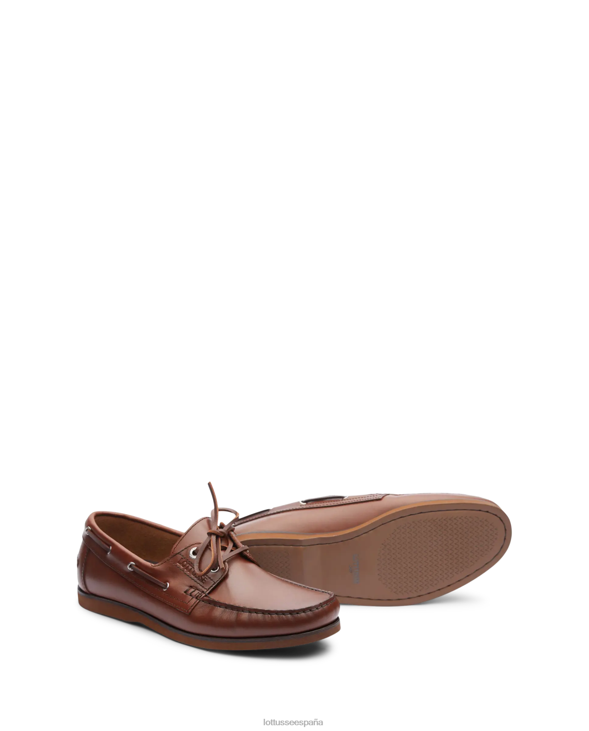 Lottusse náuticos Ocean Wax de becerro marrón hombres calzado V40NX101