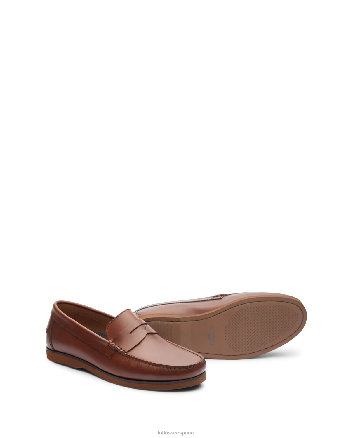 Lottusse náuticos Ocean Wax de becerro marrón hombres calzado V40NX104