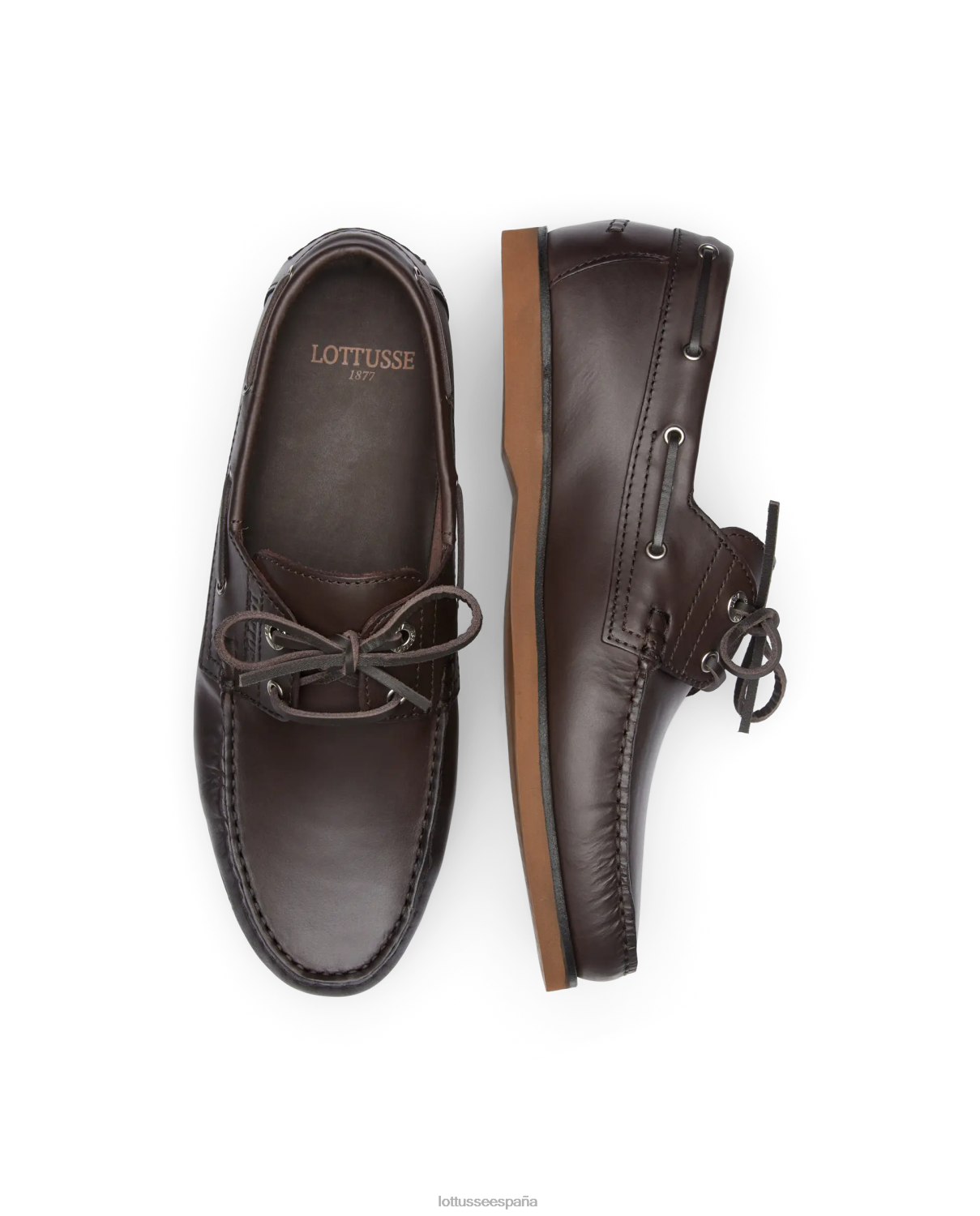 Lottusse náuticos Ocean Wax de becerro moca hombres calzado V40NX100