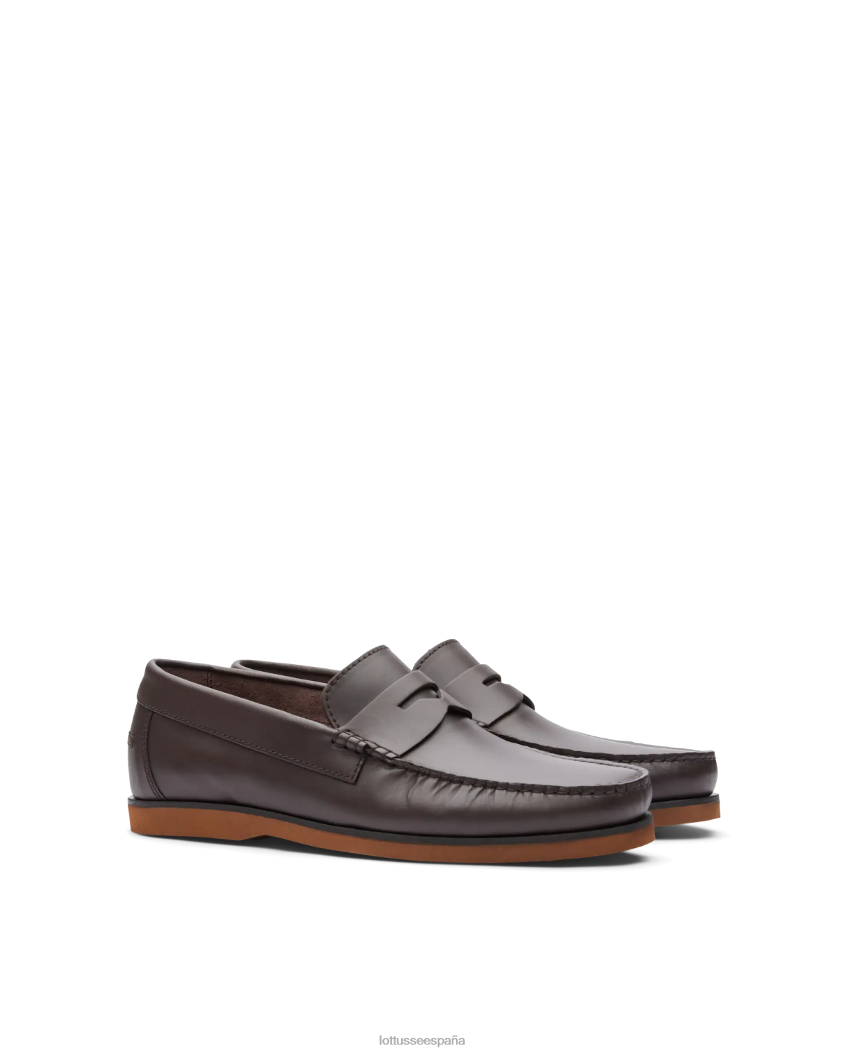 Lottusse náuticos Ocean Wax de becerro moca hombres calzado V40NX103