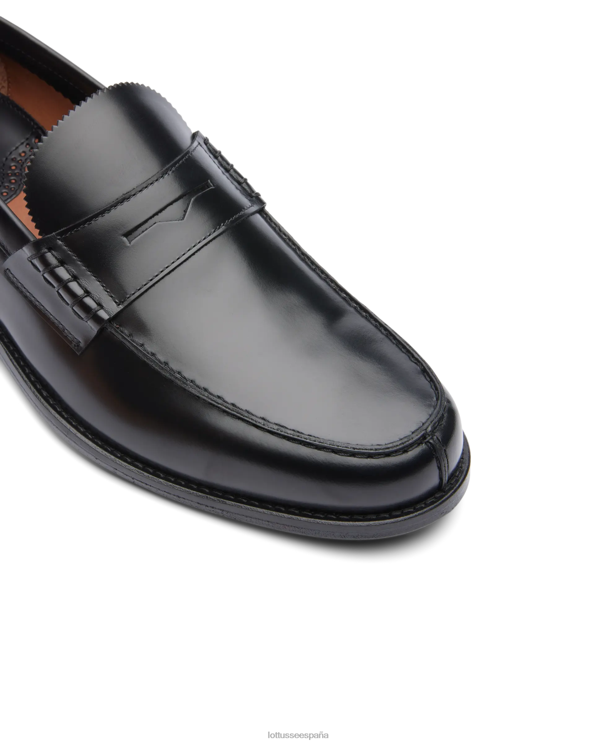 Lottusse náuticos daytona de becerro brillante negro hombres calzado V40NX3