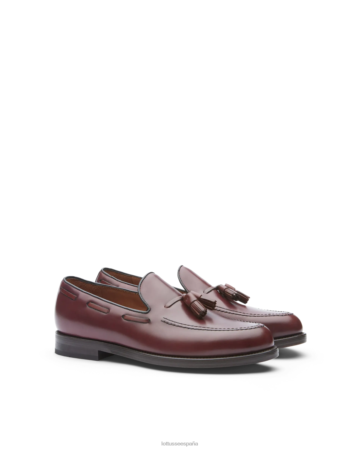 Lottusse zapatos náuticos de becerro brillante Class granate hombres calzado V40NX29