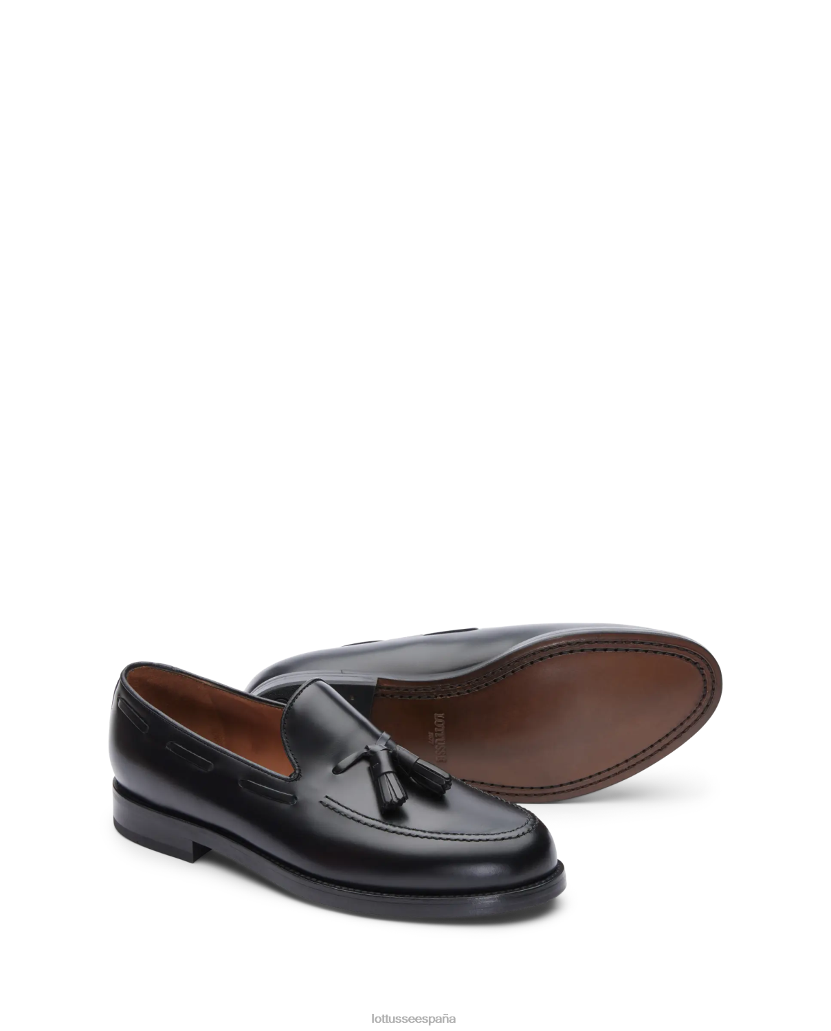 Lottusse zapatos náuticos de becerro brillante Class negro hombres calzado V40NX28
