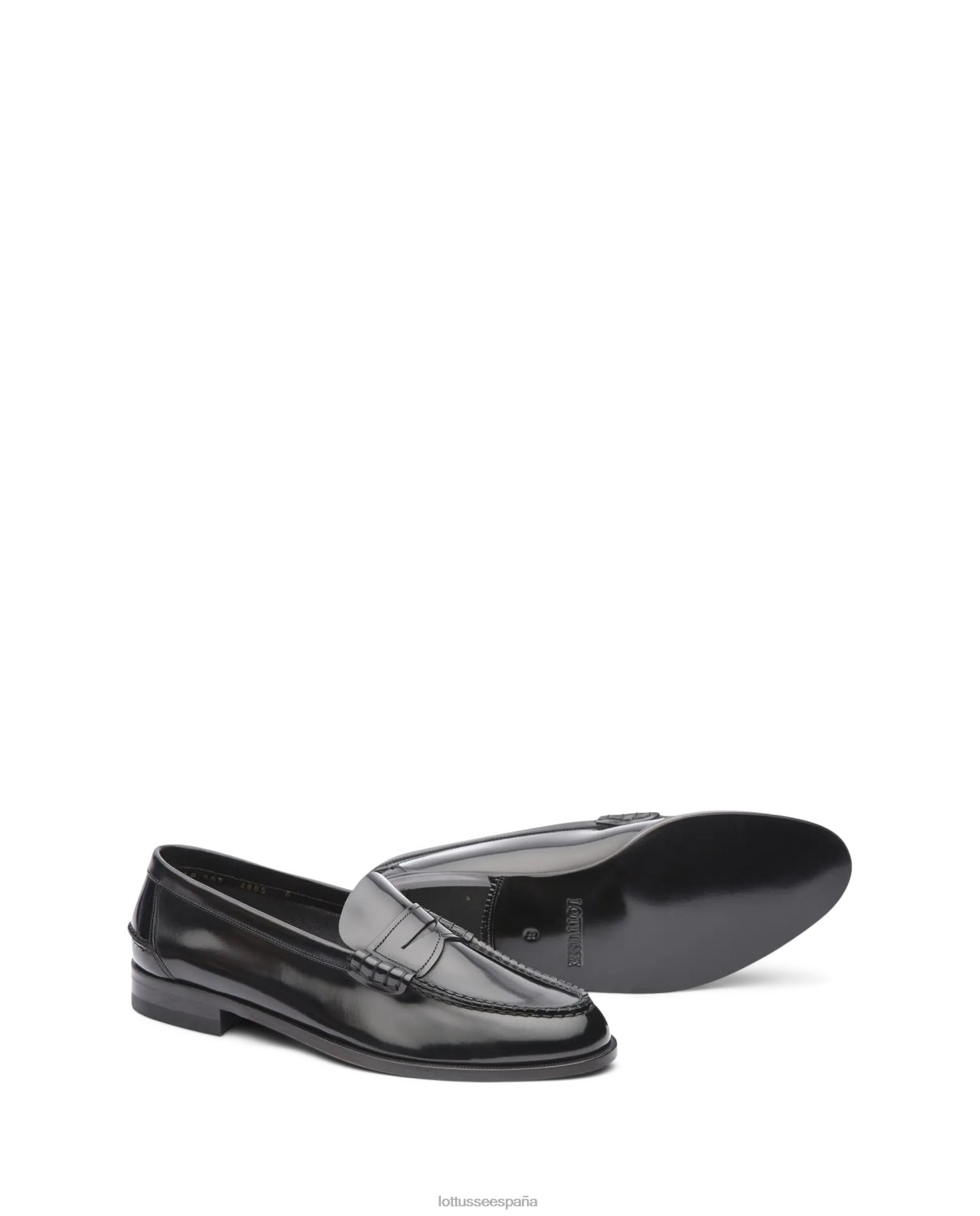 Lottusse zapatos náuticos de becerro con carpeta pulida Liberty negro hombres calzado V40NX32