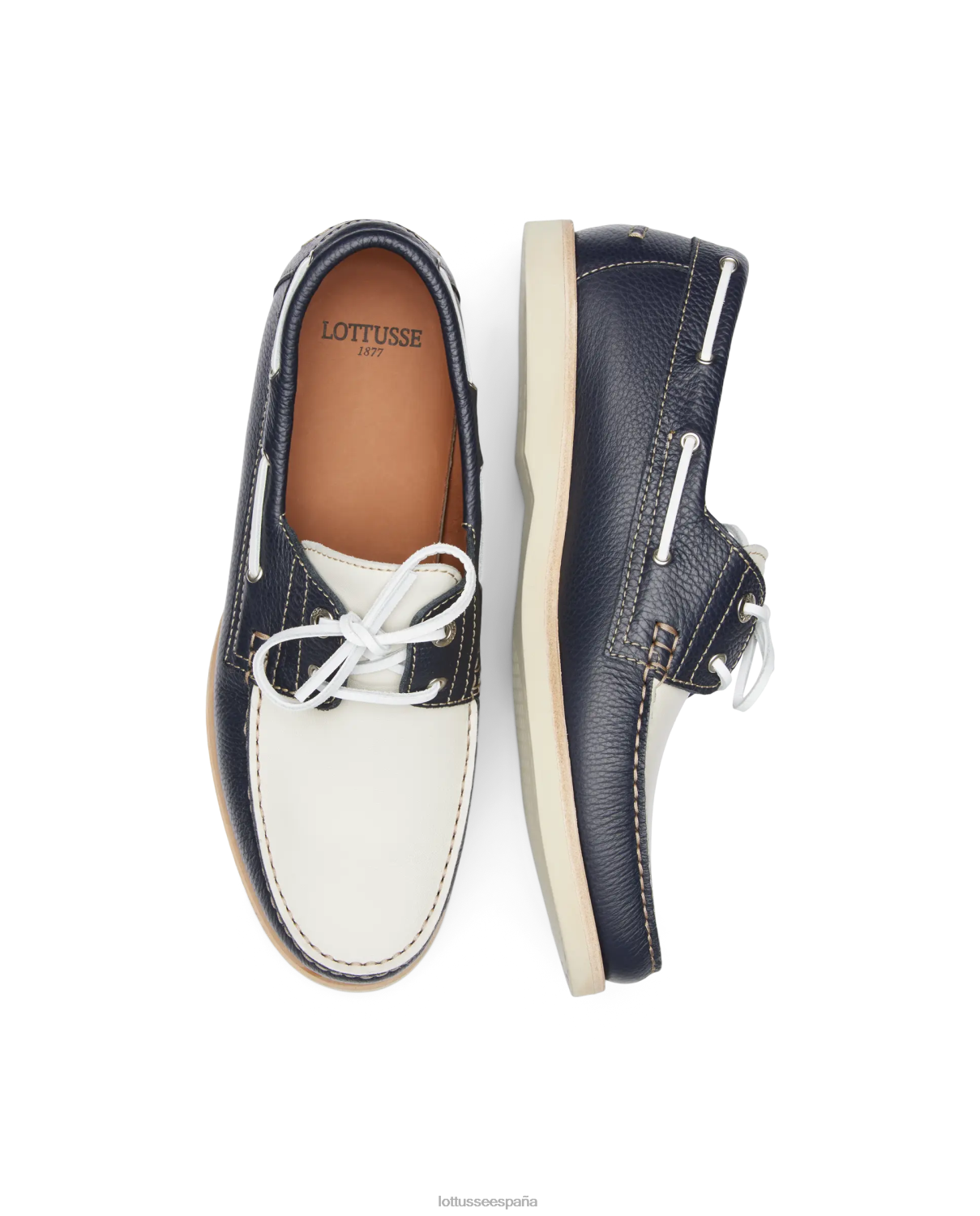 Lottusse zapatos náuticos de becerro con grano océano multicolor hombres calzado V40NX121