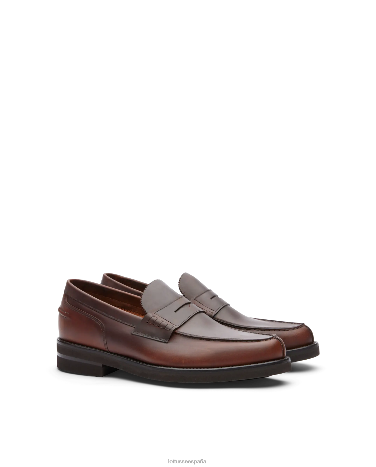 Lottusse zapatos náuticos de becerro encerado Daytona marrón hombres calzado V40NX134