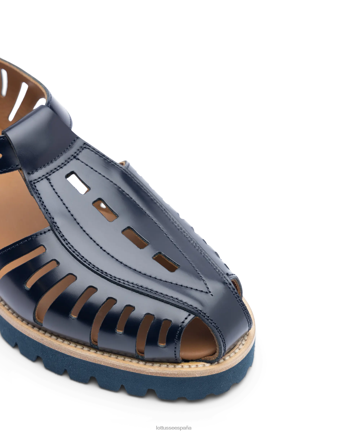 Lottusse zapatos covent de gelatina becerro brillante azul marino hombres calzado V40NX94