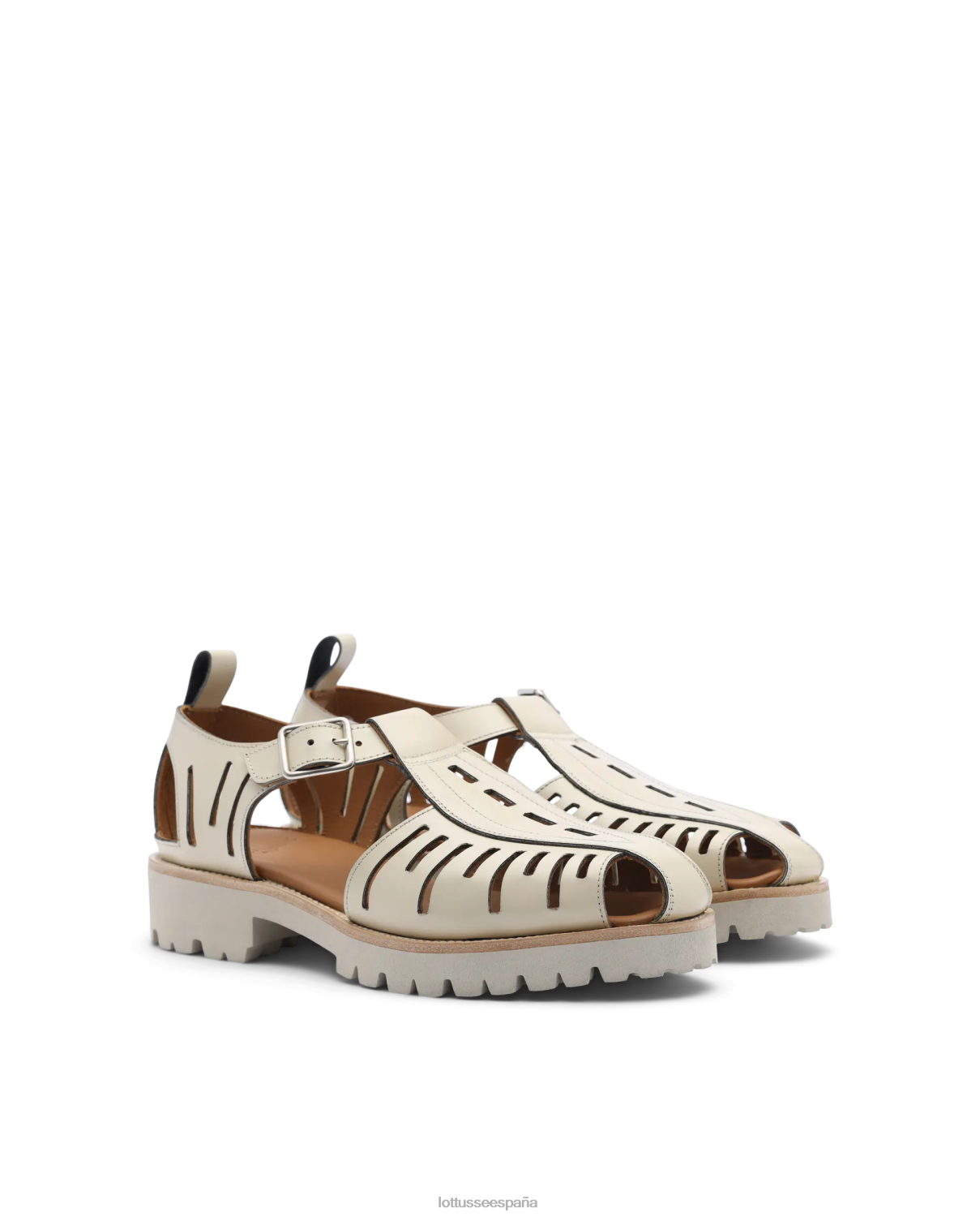 Lottusse zapatos covent de gelatina becerro brillante beige hombres calzado V40NX93