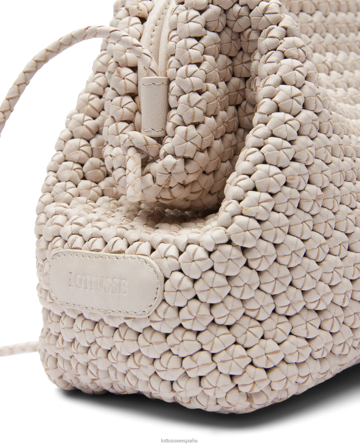Lottusse bolso de mano suave de cordero merino noodbag blanquecino mujer accesorios V40NX345