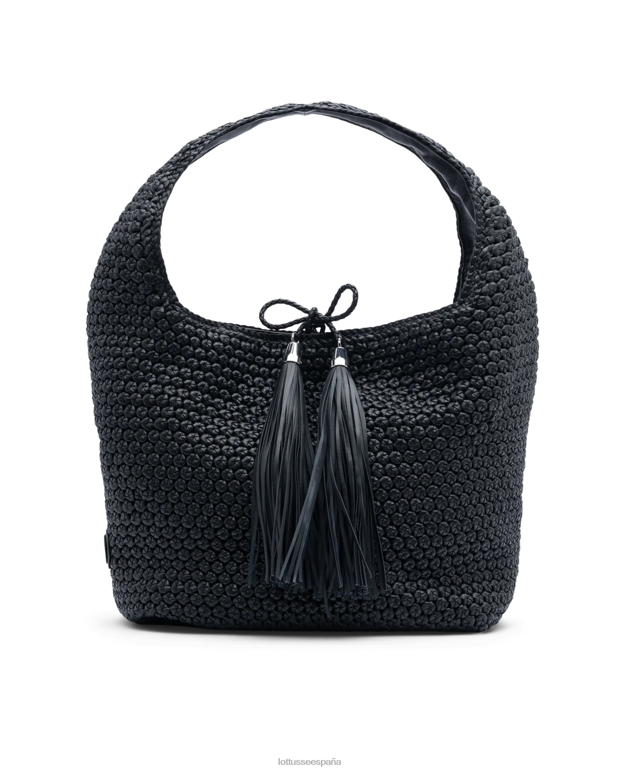 Lottusse noodbag merino cordero suave hobo negro mujer accesorios V40NX358
