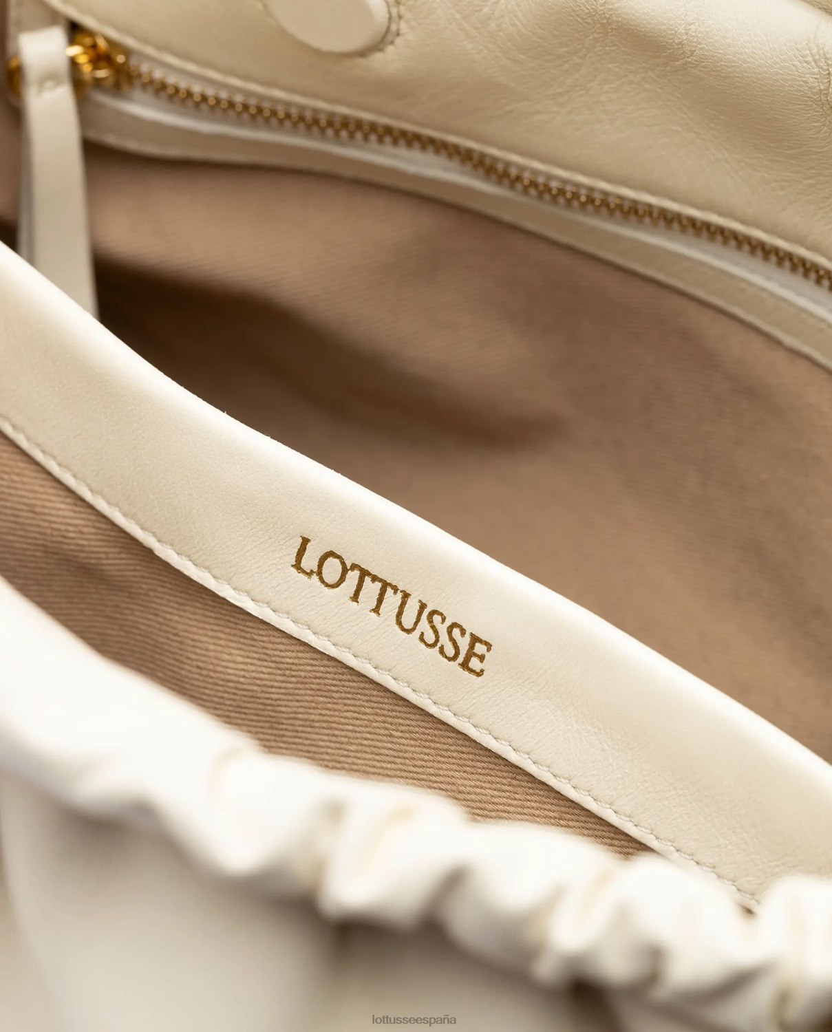 Lottusse bolso Serena con asa superior de cordero blanquecino mujer accesorios V40NX328
