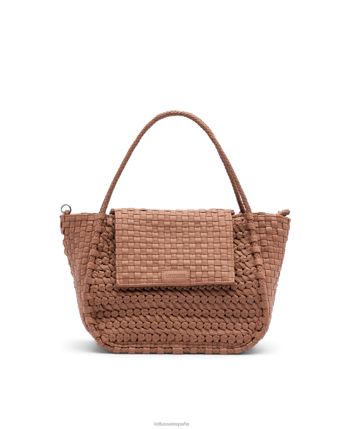 Lottusse bolso noodbag con asa superior de cordero trenzado y lavado marrón mujer accesorios V40NX344