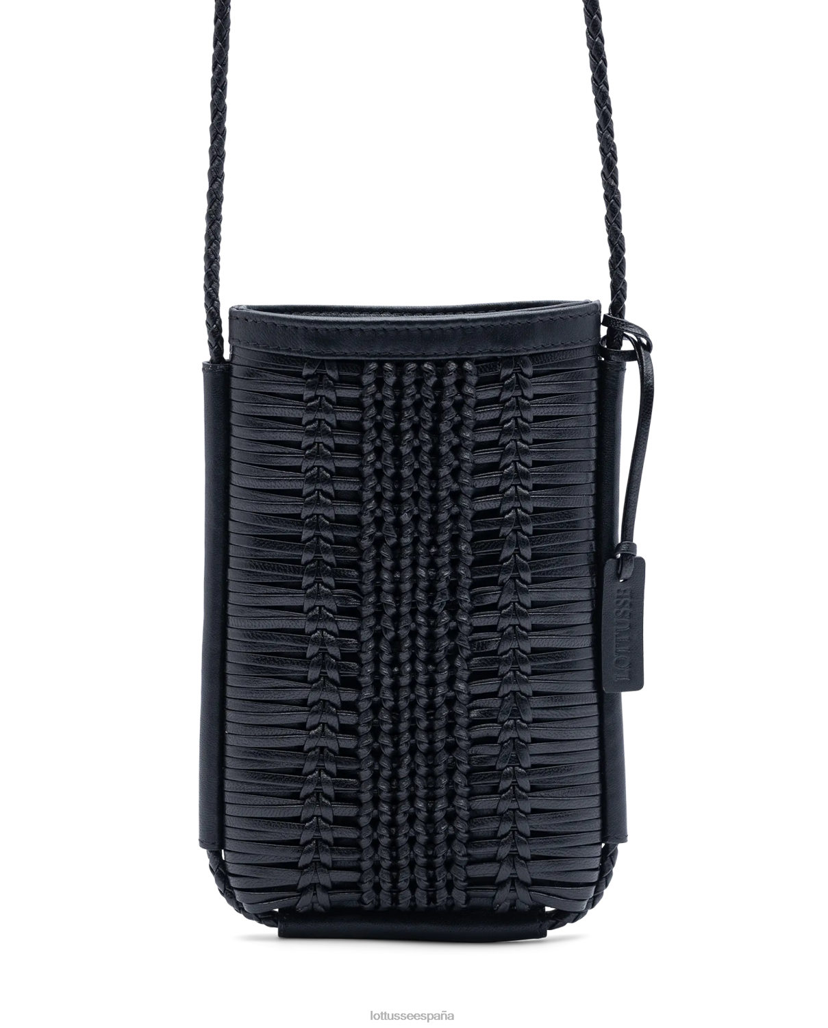 Lottusse editar estuche de cabra trenzado negro mujer accesorios V40NX364