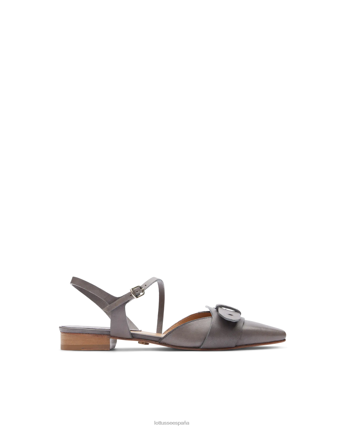 Lottusse bailarinas de becerro con anilina crust de smithson gris plomo mujer calzado V40NX217