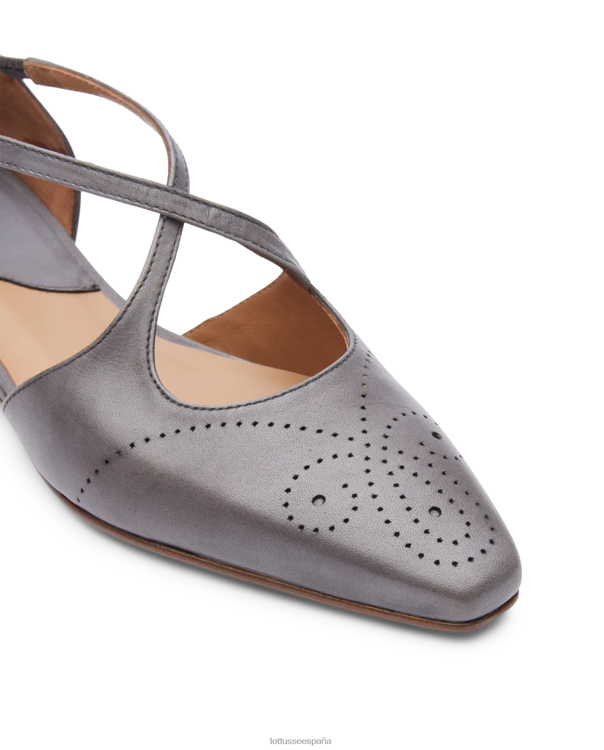 Lottusse bailarinas de becerro de anilina crust de smithson gris plomo mujer calzado V40NX215