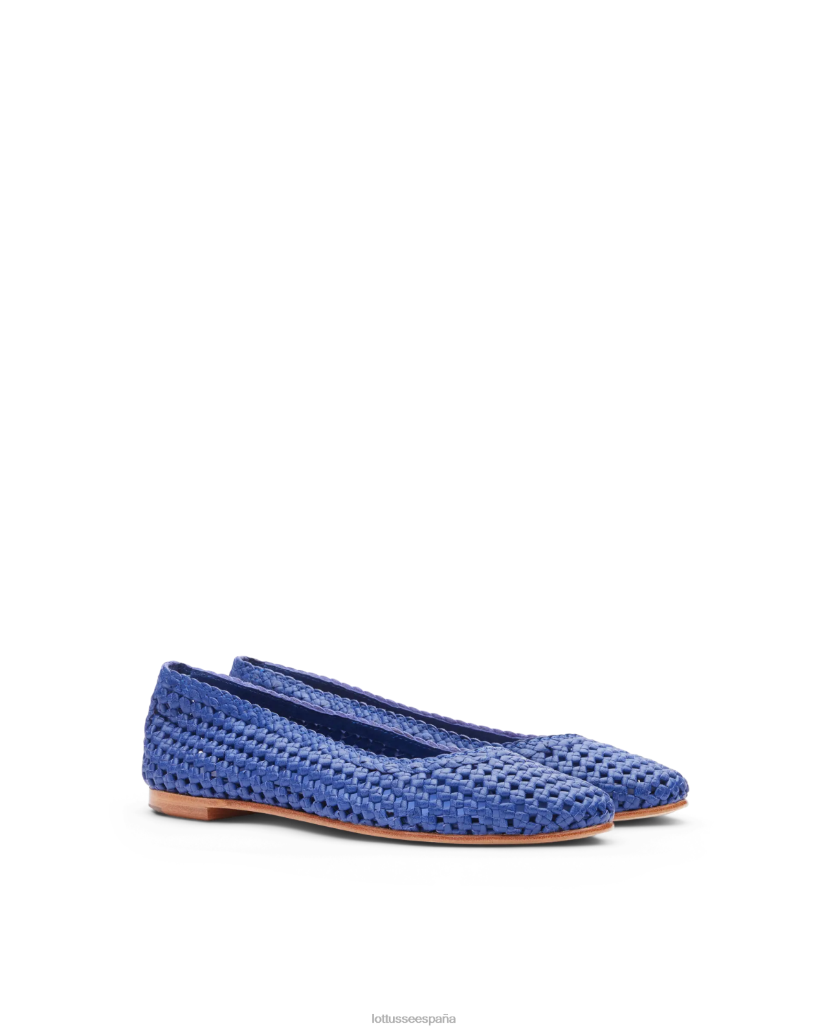 Lottusse bailarinas delice de piel y malla de cordero azul mujer calzado V40NX293