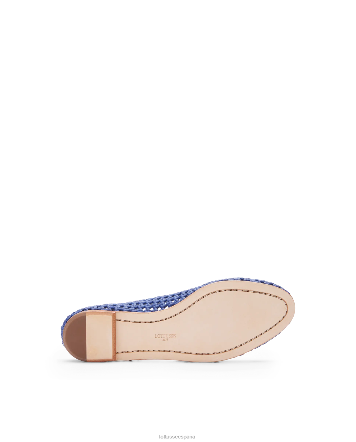 Lottusse bailarinas delice de piel y malla de cordero azul mujer calzado V40NX293