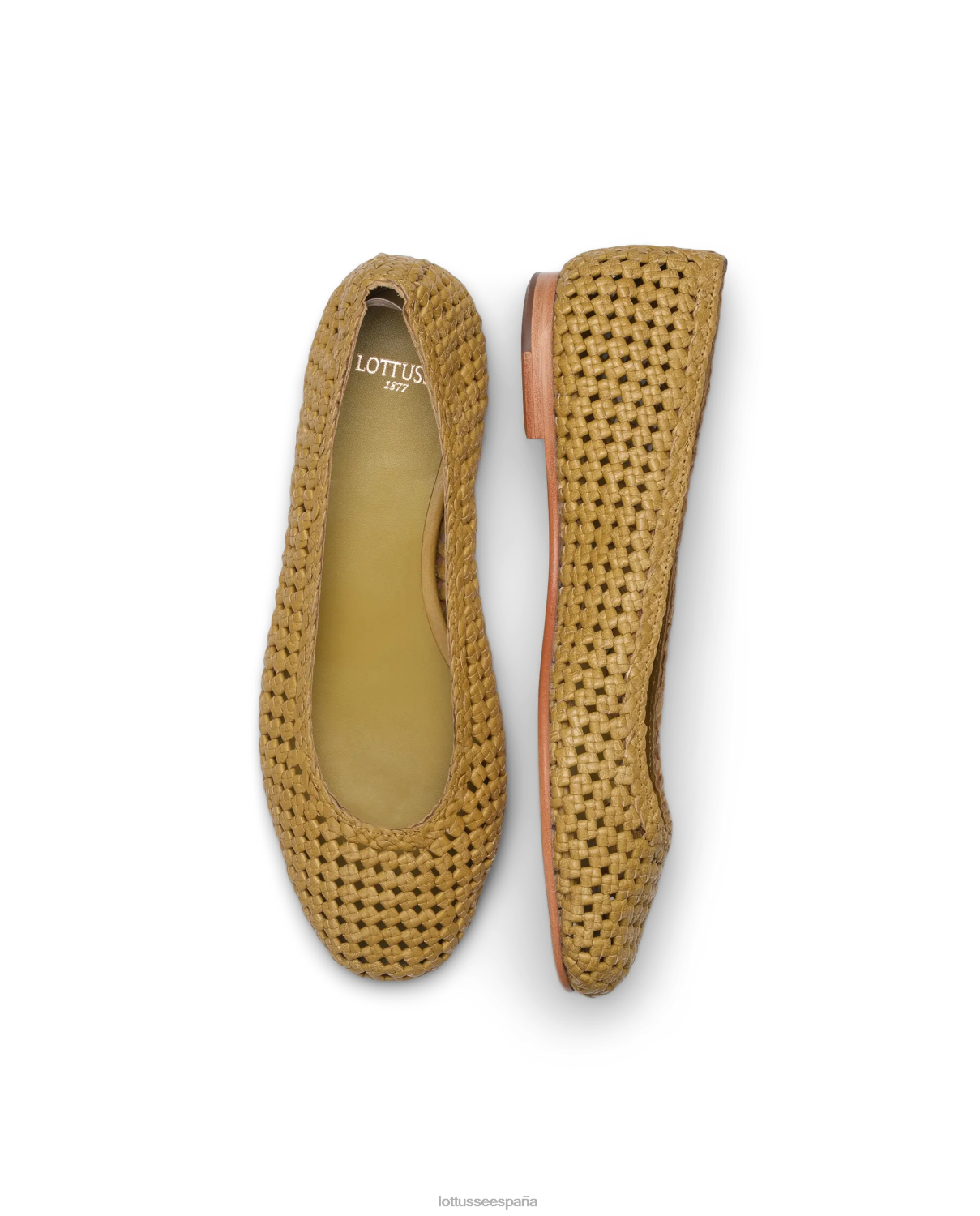 Lottusse bailarinas delice de piel y malla de cordero verde oliva mujer calzado V40NX294