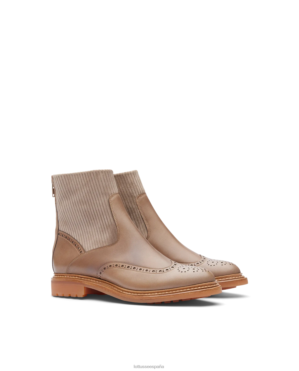 Lottusse botines walton crust con relieve de anilina gris pardo mujer calzado V40NX203