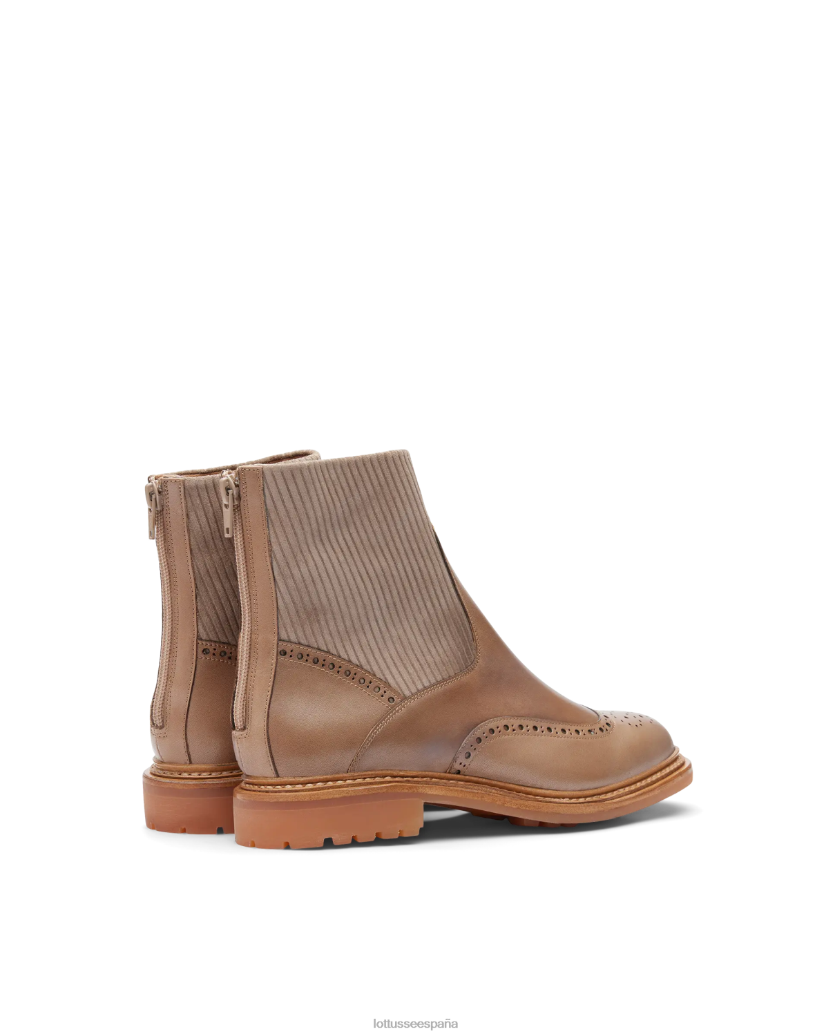 Lottusse botines walton crust con relieve de anilina gris pardo mujer calzado V40NX203