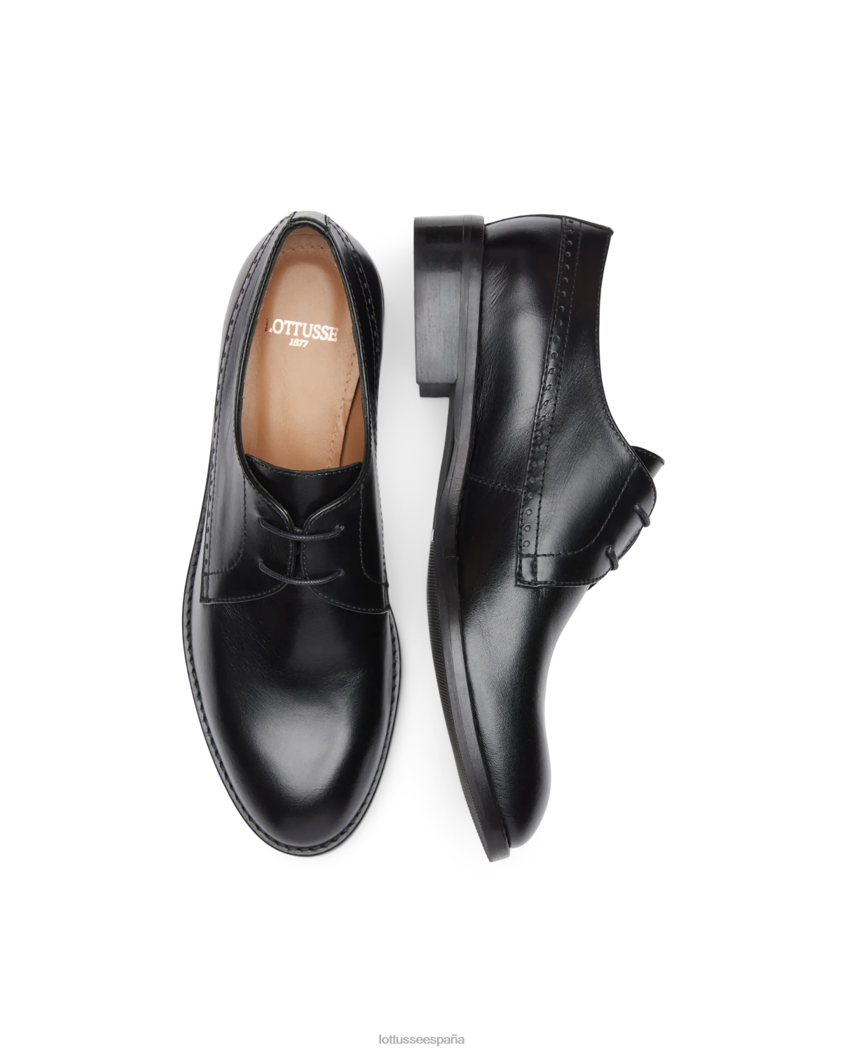 Lottusse claire derby de becerro liso negro mujer calzado V40NX396