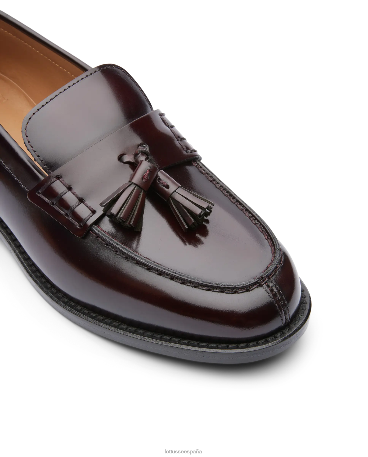 Lottusse mocasines Chris de becerro pulido granate mujer calzado V40NX394