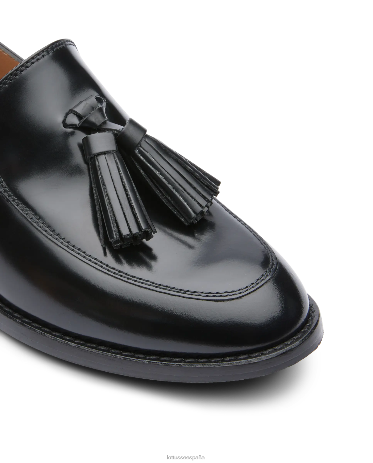 Lottusse mocasines Claire de becerro pulido negro mujer calzado V40NX397