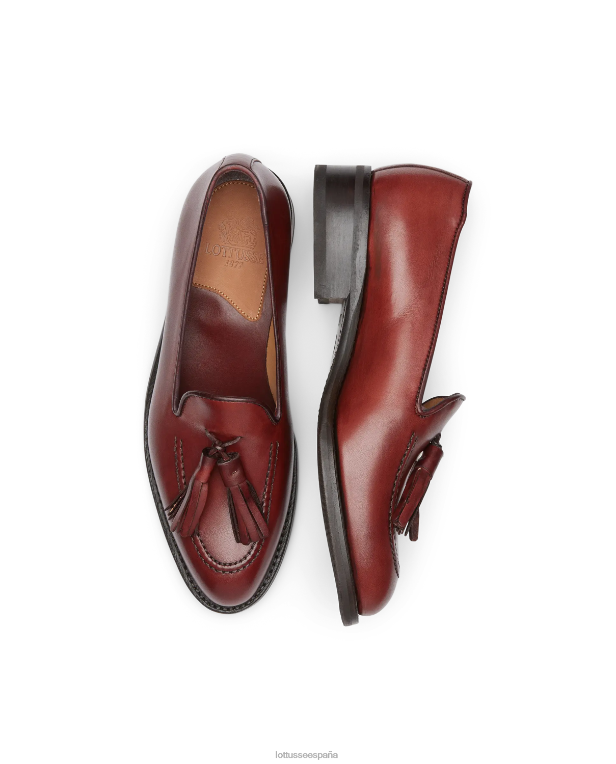 Lottusse mocasines cambridge crust con relieve de anilina granate mujer calzado V40NX205