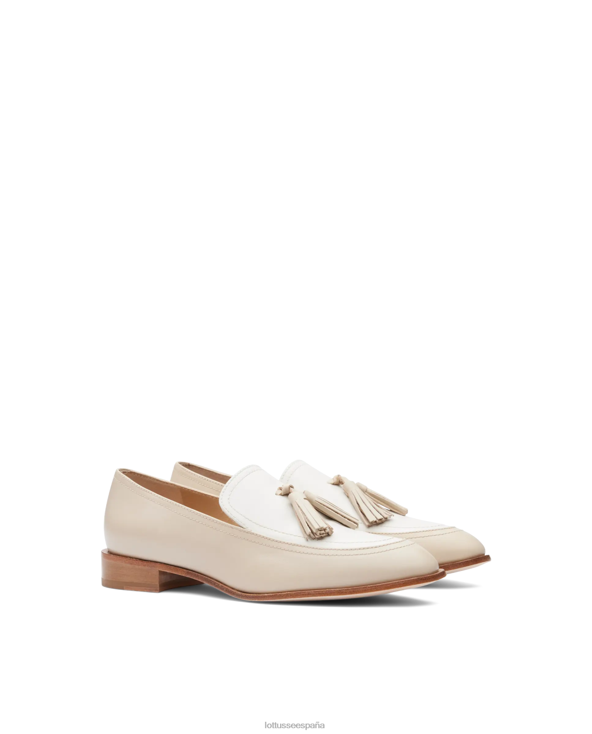 Lottusse mocasines claire lisos de becerro blanquecino mujer calzado V40NX243