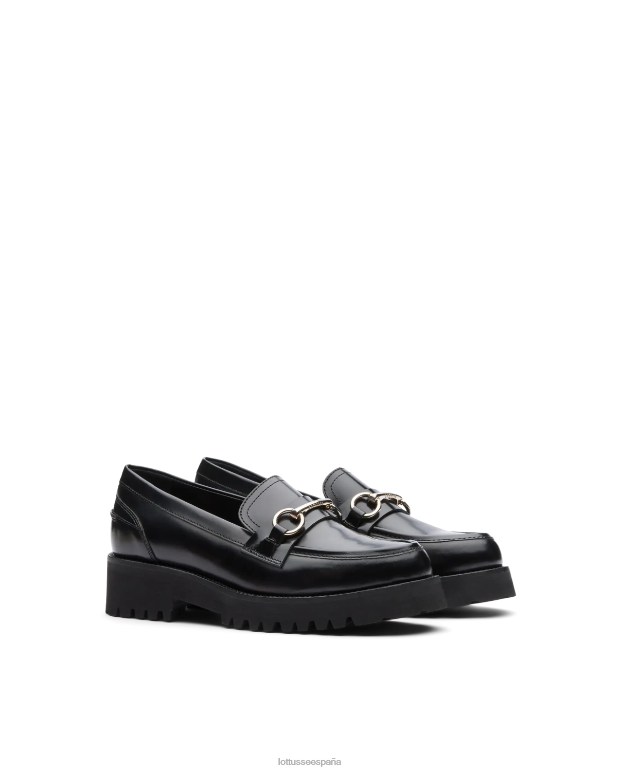 Lottusse mocasines covent de becerro pulido negro mujer calzado V40NX403