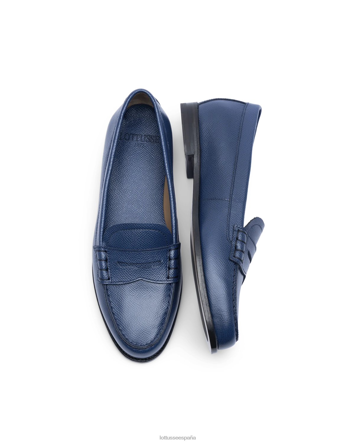 Lottusse mocasines de becerro con sello Liberty Safian azul marino mujer calzado V40NX240