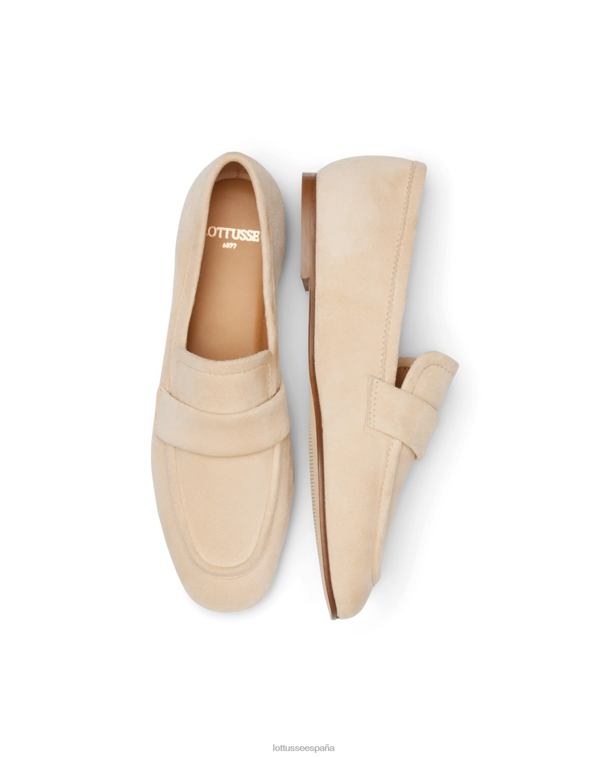 Lottusse mocasines goya de ante de cabra blanquecino mujer calzado V40NX410
