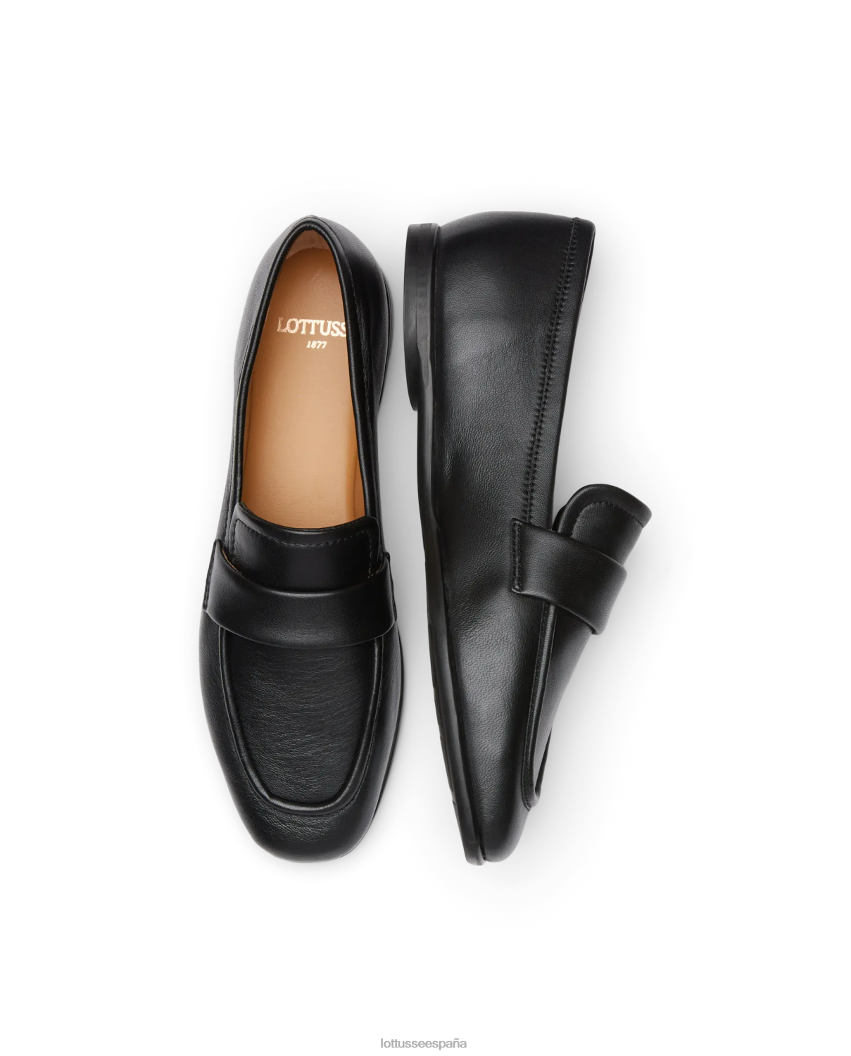 Lottusse mocasines goya suaves de cordero negro mujer calzado V40NX409
