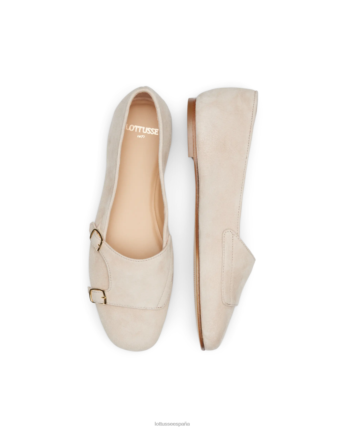 Lottusse mocasines goya de ante de cabra beige mujer calzado V40NX278