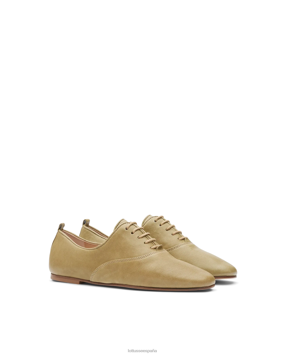 Lottusse Goya Oxford de cordero lavado brillante verde oliva mujer calzado V40NX274