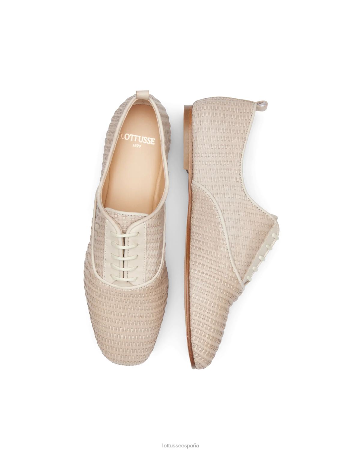 Lottusse goya becerro malla cuero oxford blanquecino mujer calzado V40NX270