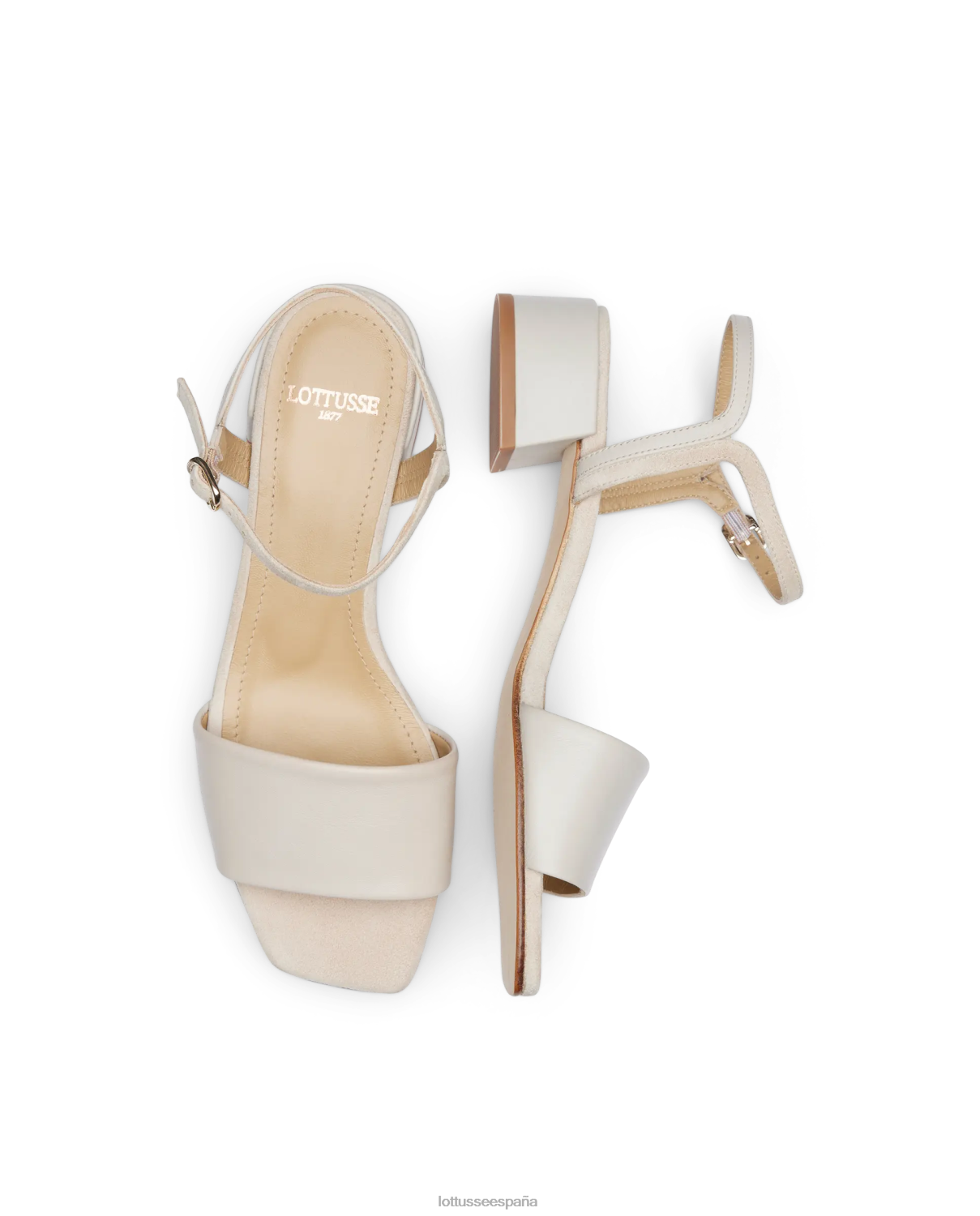 Lottusse sandalias carla lisas de becerro beige mujer calzado V40NX228