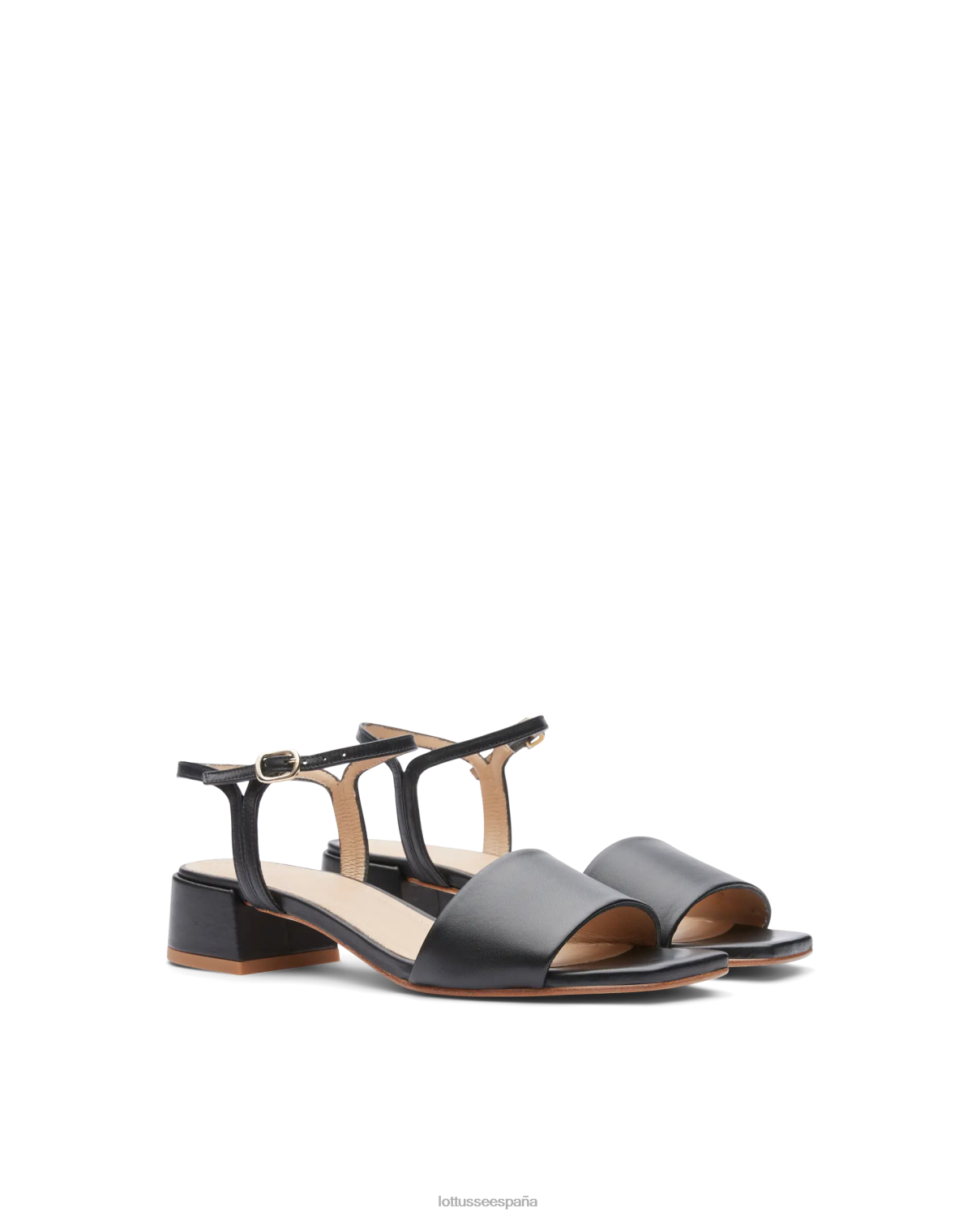 Lottusse sandalias carla lisas de becerro negro mujer calzado V40NX227