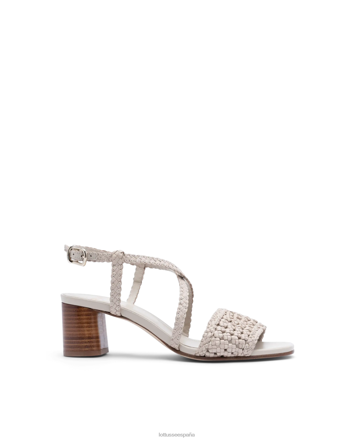 Lottusse sandalias de cuero de malla de cordero de verano blanquecino mujer calzado V40NX316